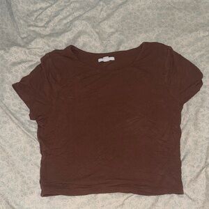 Bar III Rich Brown Short Sleeve Top